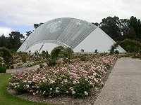 The rose garden and the Bicentennial conservatory